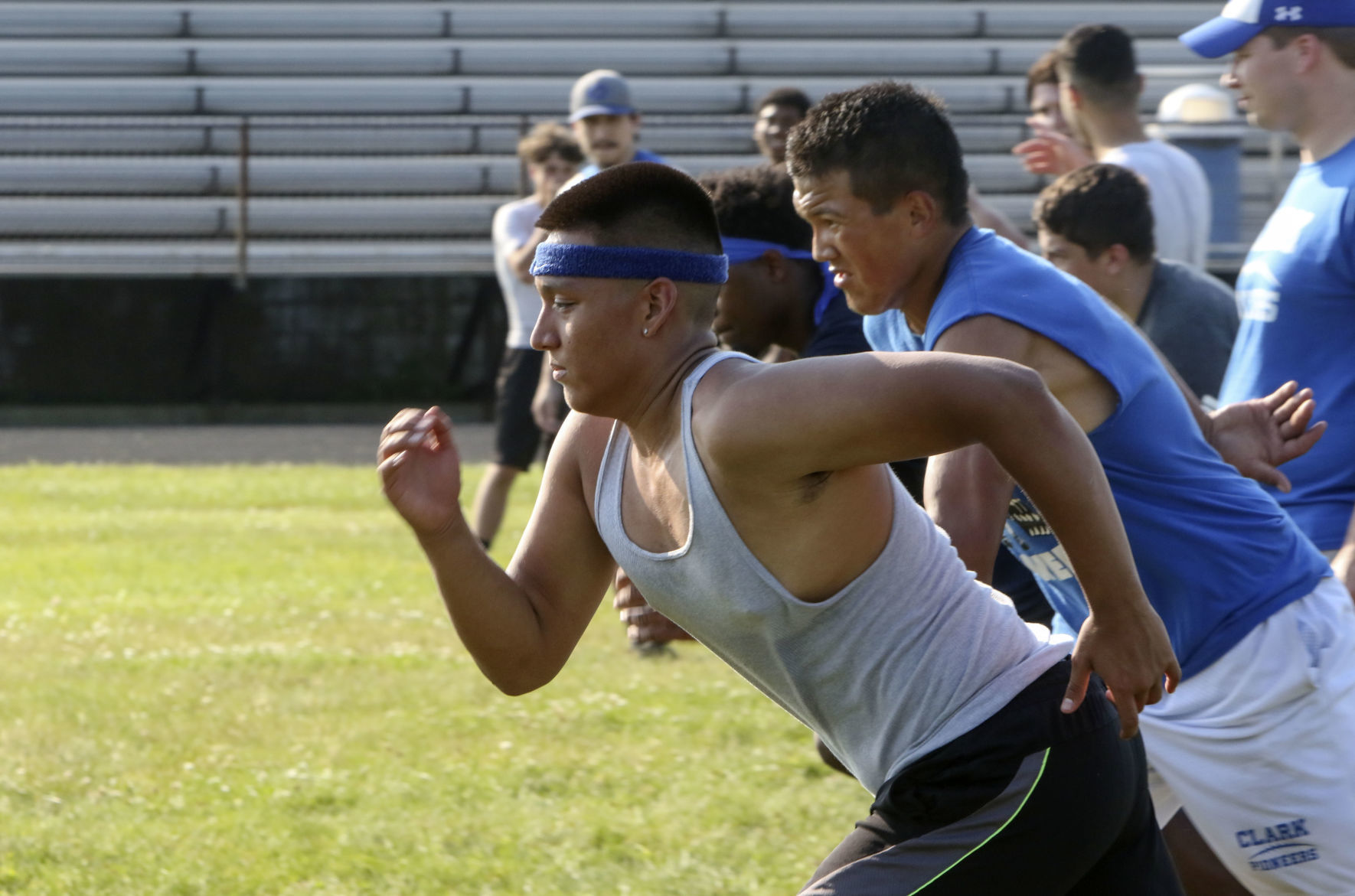 Hammond's Clark HS football players meet
